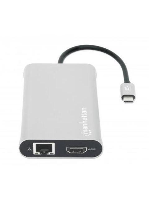 MANHATTAN DOCKING STATION 130660 USB C 4X USB 2X USB C 3X HDMI 1X RJ-45 1X SD 1X MICRO SD GRIS - Imagen 4