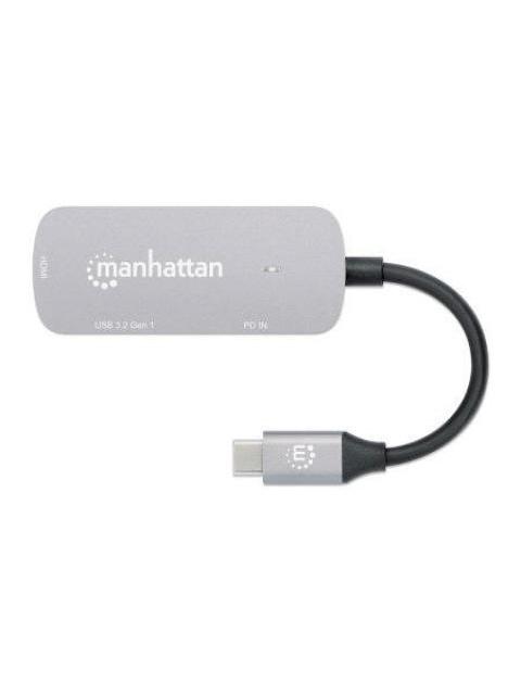 MANHATTAN DOCKING STATION 130707 USB C 1X USB 1X USB C 1X HDMI GRIS - Imagen 4
