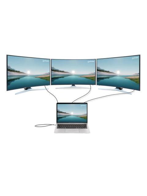 MANHATTAN DOCKING STATION 190305 USB-C 2 X USB-C 3.0 2 X USB-A 3.0 1 X USB-A 2.0 2 X HDMI 1 X DISPLAYPORT 1 X RJ-45 1 X 3.5MM MICROSD-SD - Imagen 7