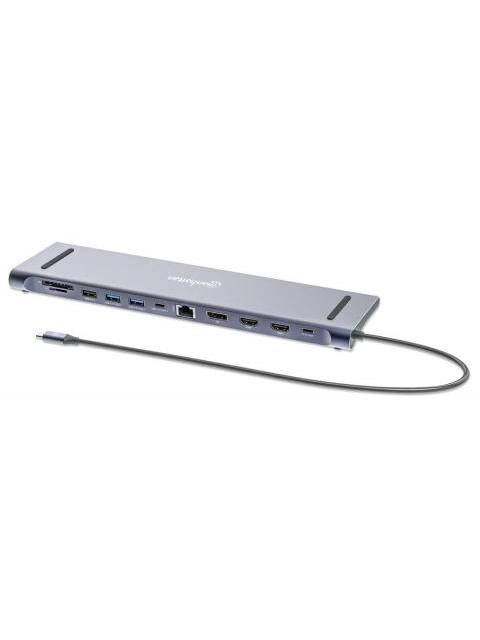 MANHATTAN DOCKING STATION 190305 USB-C 2 X USB-C 3.0 2 X USB-A 3.0 1 X USB-A 2.0 2 X HDMI 1 X DISPLAYPORT 1 X RJ-45 1 X 3.5MM MICROSD-SD