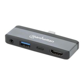 MANHATTAN DOCKING STATION 190404 USB C 1X USB 1X USB C PD 1X HDMI 1X 3.5MM GRIS