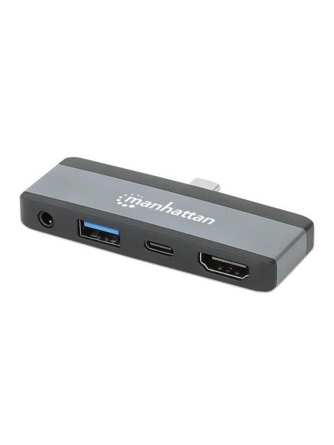 MANHATTAN DOCKING STATION 190404 USB C 1X USB 1X USB C PD 1X HDMI 1X 3.5MM GRIS