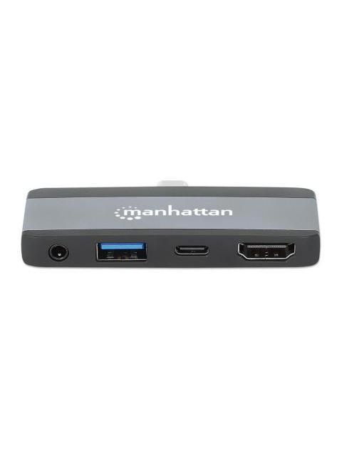 MANHATTAN DOCKING STATION 190404 USB C 1X USB 1X USB C PD 1X HDMI 1X 3.5MM GRIS - Imagen 3
