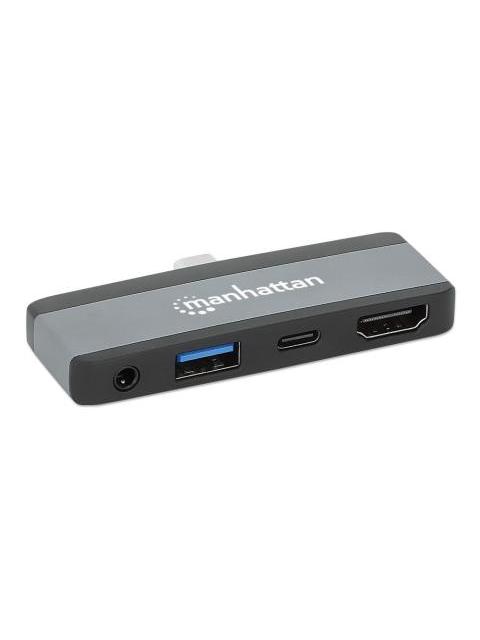 MANHATTAN DOCKING STATION 190404 USB C 1X USB 1X USB C PD 1X HDMI 1X 3.5MM GRIS - Imagen 4