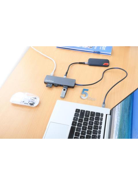 MANHATTAN DOCKING STATION 190459 USB-C 2 X USB-C 3.0 3 X USB-A 3.0 1 X HDMI 1 X RJ-45 MICROSD-SD - Imagen 3