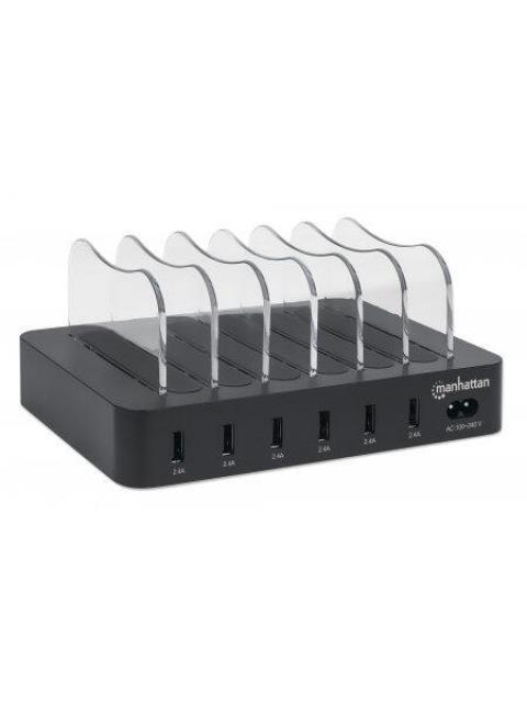 MANHATTAN ESTACION DE CARGA 102254 6X USB A NEGRO - Imagen 2