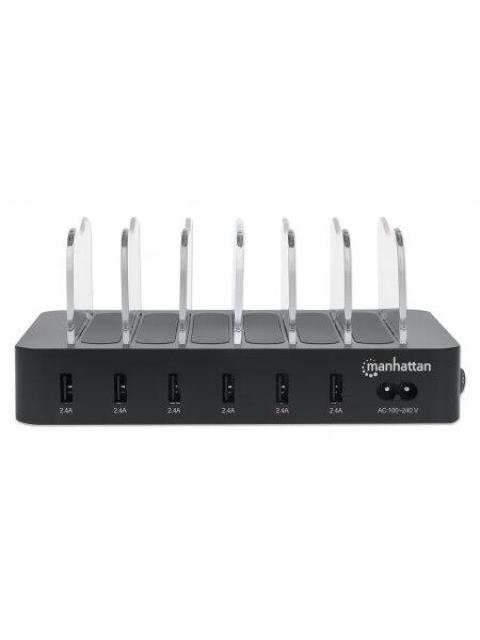 MANHATTAN ESTACION DE CARGA 102254 6X USB A NEGRO - Imagen 3