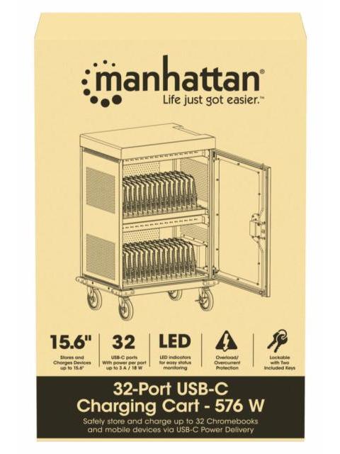MANHATTAN ESTACION DE CARGA 102353 32 CONTACTOS AC 240V NEGRO - Imagen 7