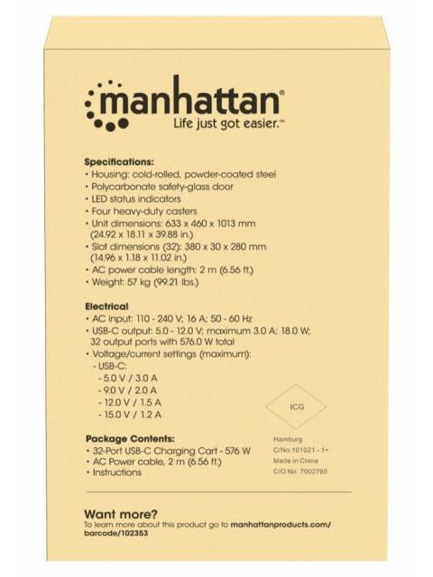 MANHATTAN ESTACION DE CARGA 102353 32 CONTACTOS AC 240V NEGRO - Imagen 8