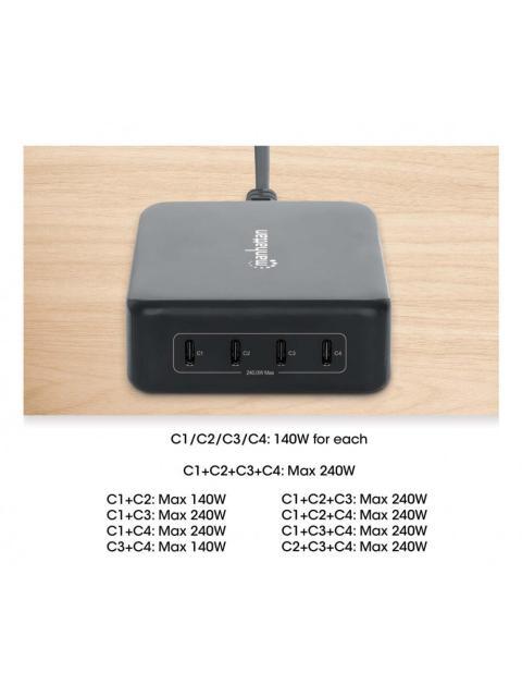 MANHATTAN ESTACION DE CARGA 102667 4X USB-C GRIS - Imagen 5