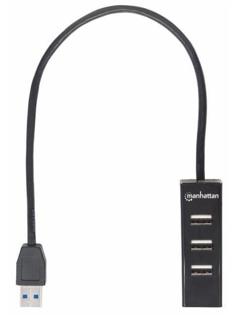 MANHATTAN HUB USB A 3.0 DE 4 PUERTOS 5000 MBIT-S NEGRO - Imagen 3