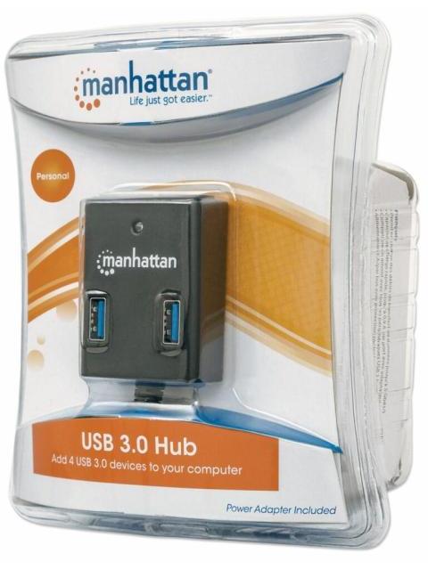 MANHATTAN HUB USB A 3.0 DE SUPERVELOCIDAD 4 PUERTOS 5000 MBIT-S CON FUENTE - Imagen 7