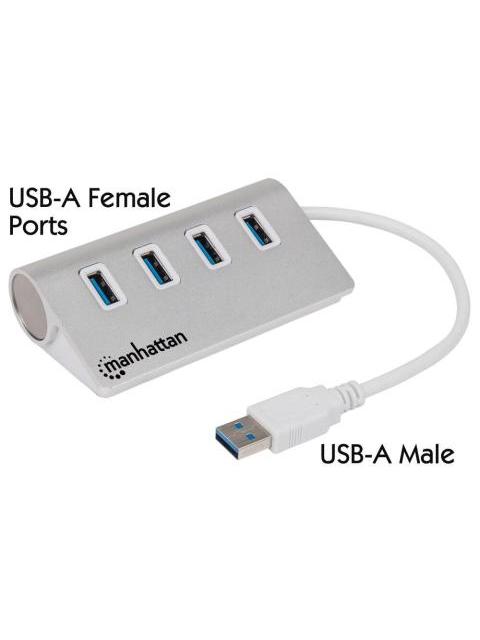 MANHATTAN HUB USB A 3.1 MACHO - 4X USB A 3.0 HEMBRA 5000 MBIT-S BLANCO - Imagen 3