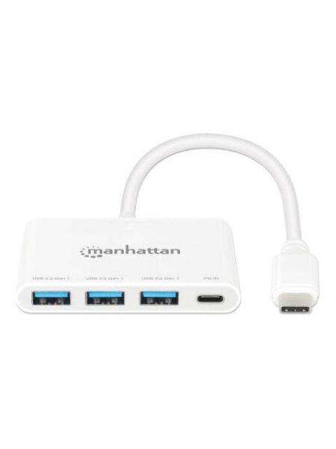 MANHATTAN HUB USB A 3.2 DE 3 PUERTOS + 1 USB C 5000 MBIT-S BLANCO - Imagen 3