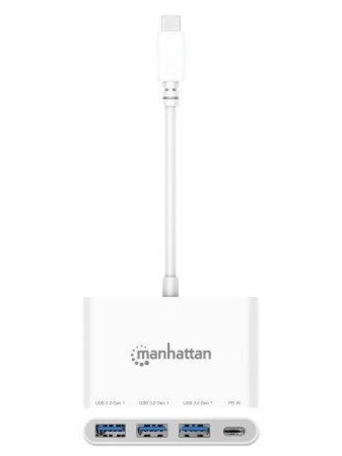 MANHATTAN HUB USB A 3.2 DE 3 PUERTOS + 1 USB C 5000 MBIT-S BLANCO - Imagen 4