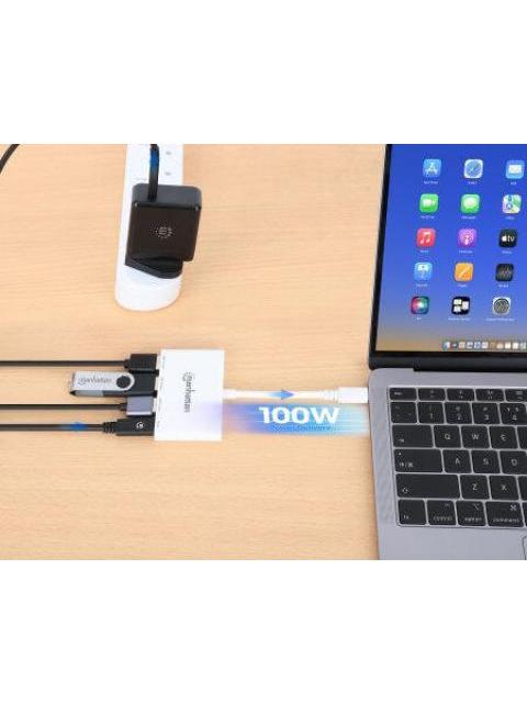 MANHATTAN HUB USB A 3.2 DE 3 PUERTOS + 1 USB C 5000 MBIT-S BLANCO - Imagen 5