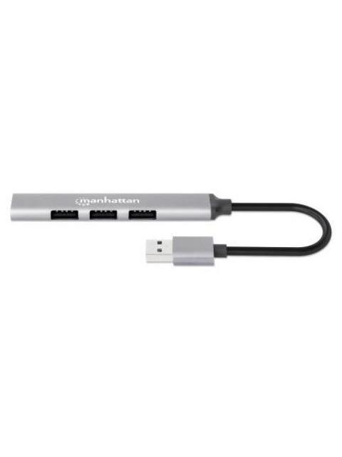 MANHATTAN HUB USB A 3.2 DE 3 PUERTOS 5000 MBIT-S GRIS - Imagen 4