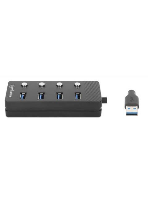 MANHATTAN HUB USB A - 4X USB A 3.2 GRIS - Imagen 3