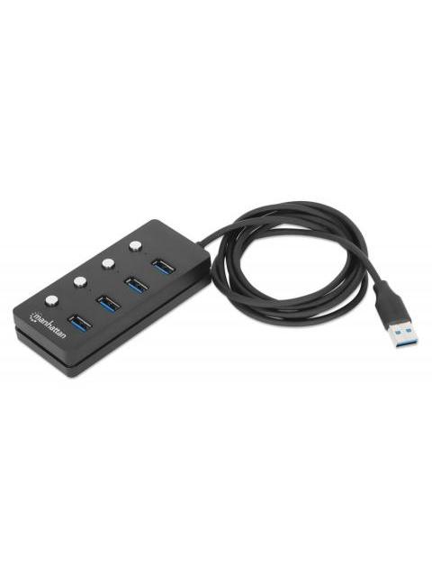 MANHATTAN HUB USB A - 4X USB A 3.2 GRIS - Imagen 4