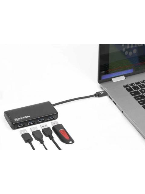 MANHATTAN HUB USB-C 3.2 MACHO - 4X USB 3.2 HEMBRA 5000 MBIT-S NEGRO - Imagen 6