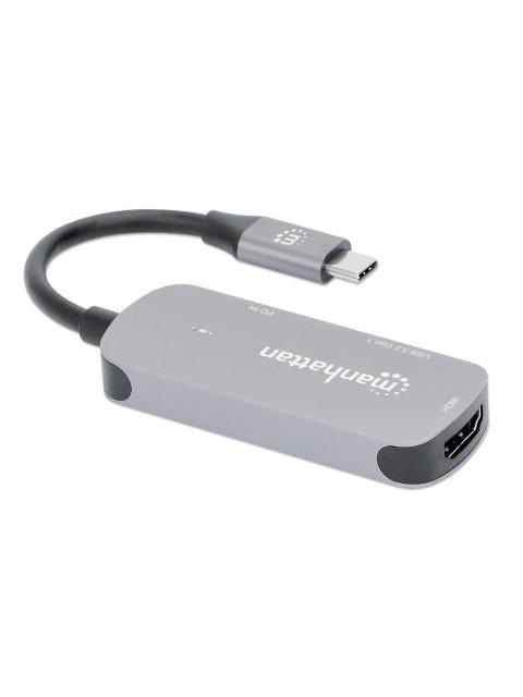 MANHATTAN HUB USB-C MACHO 1X HDMI 1X USB-A 3.2 1X USB-C PD 5 GBIT-S GRIS - Imagen 7