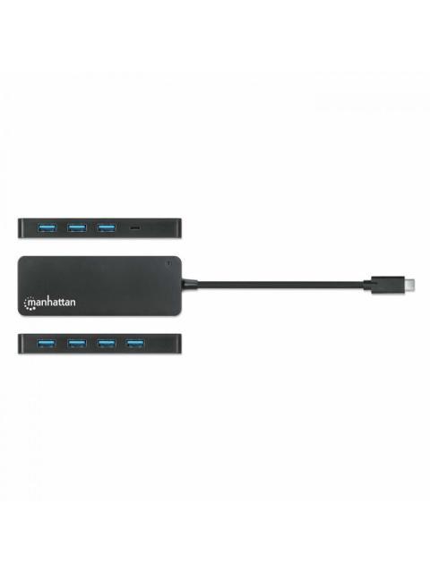 MANHATTAN HUB USB-C MACHO 7X USB-A 3.2 1X USB MICRO-B 5 GBIT-S NEGRO - Imagen 4