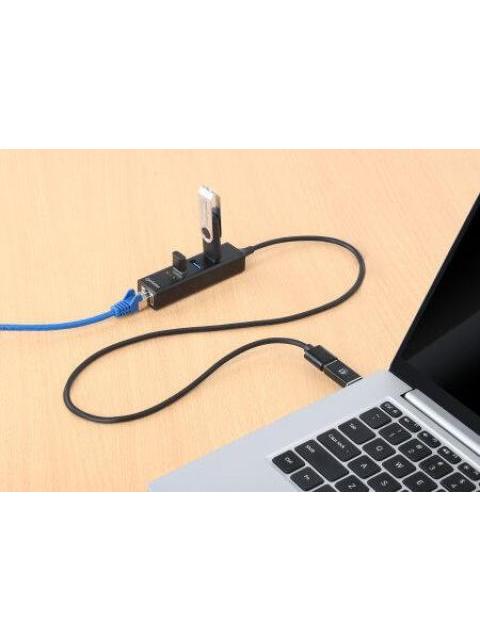 MANHATTAN HUB USB MACHO - 3 PUERTOS USB HEMBRA1X RJ-45 5000MBIT-S NEGRO - Imagen 6
