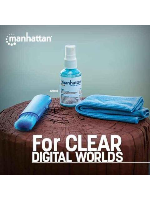 MANHATTAN KIT DE LIMPIEZA PARA PC Y PANTALLA - INCLUYE SOLUCION DE LIMPIEZA BROCHA PANO DE MICROFIBRA Y BOLSA PARA GUARDAR - Imagen 2