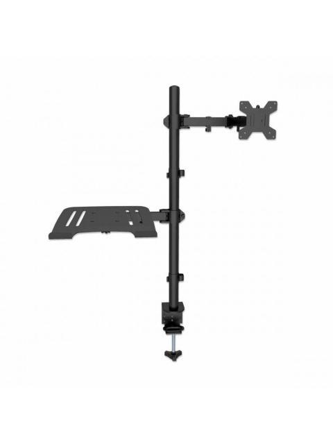 MANHATTAN SOPORTE 462136 PARA ESCRITORIO COMBINADO CON BRAZO PARA MONITOR Y SOPORTE PARA LAPTOP 13 A 32 HASTA 8 KG NEGRO - Imagen 3
