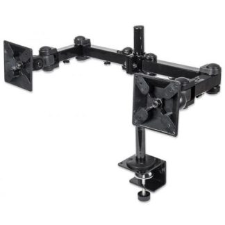 MANHATTAN SOPORTE CON BRAZOS DE DOBLE MOVIMIENTO PARA 2 MONITORES HASTA 24 MAX. 12KGS NEGRO
