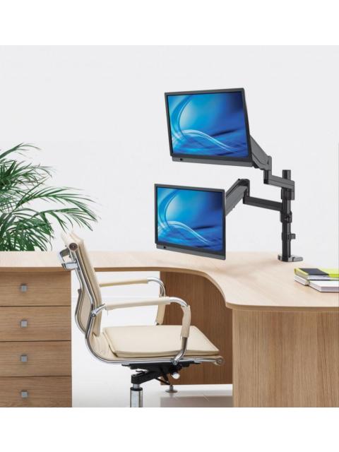 MANHATTAN SOPORTE DE ESCRITORIO 2 MONITORES 17 - 32 HASTA 8KG NEGRO - Imagen 6