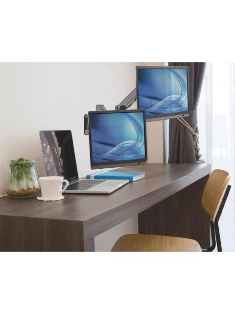 MANHATTAN SOPORTE DE PARED 2 MONITORES 17 - 32 HASTA 8KG NEGRO - Imagen 6