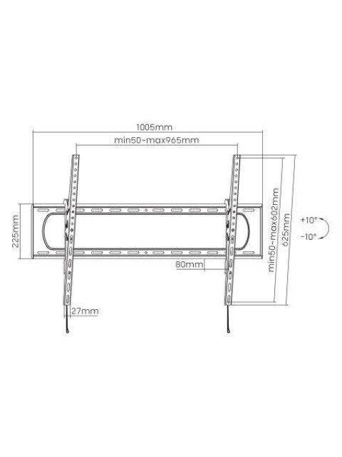 MANHATTAN SOPORTE DE PARED ULTRA DELGADO PARA PANTALLA 60 - 120 HASTA 120KG NEGRO - Imagen 4