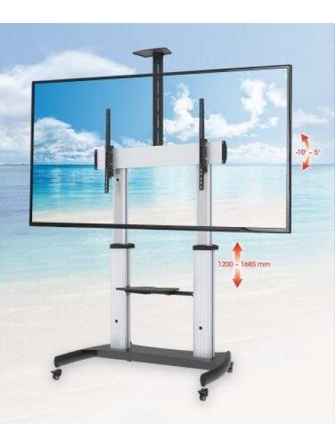 MANHATTAN SOPORTE MOVIL PARA PANTALLA 60 - 100 HASTA 100KG PLATA - Imagen 7