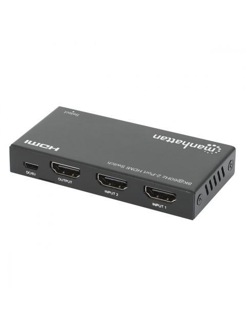 MANHATTAN SWITCH HDMI DE 2 PUERTOS 3X HDMI HEMBRA NEGRO - Imagen 3
