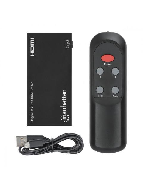 MANHATTAN SWITCH HDMI DE 2 PUERTOS 3X HDMI HEMBRA NEGRO - Imagen 7