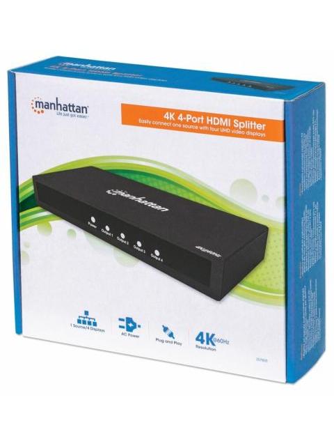MANHATTAN VIDEO SPLITTER HDMI 4X HDMI NEGRO - Imagen 8