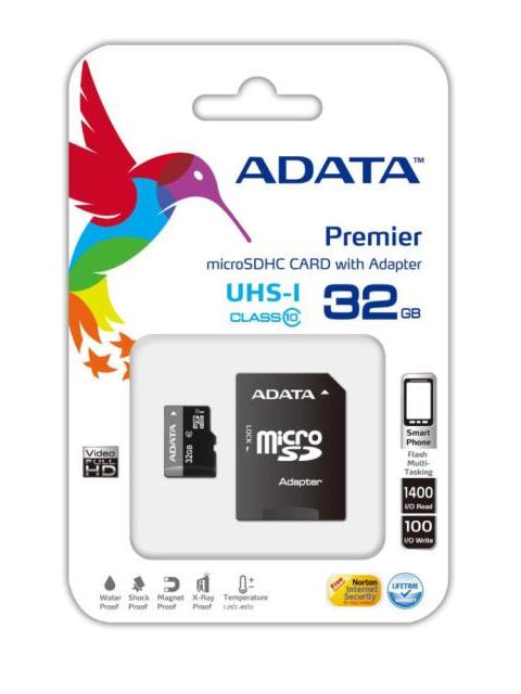 MEMORIA FLASH ADATA AUSDH32GUICL10-RA1 32GB MICROSDHC UHS-I CLASE 10 CON ADAPTADOR - Imagen 2