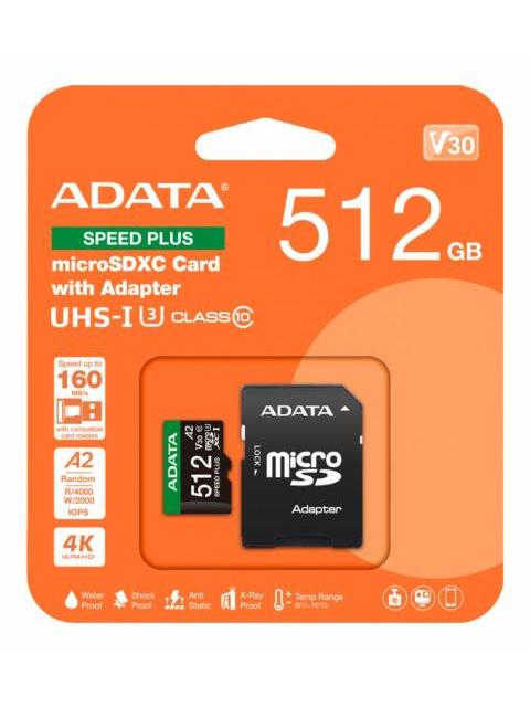 MEMORIA FLASH ADATA SPEED PLUS 512GB MICROSDXC UHS-I CLASE 10 CON ADAPTADOR - Imagen 9