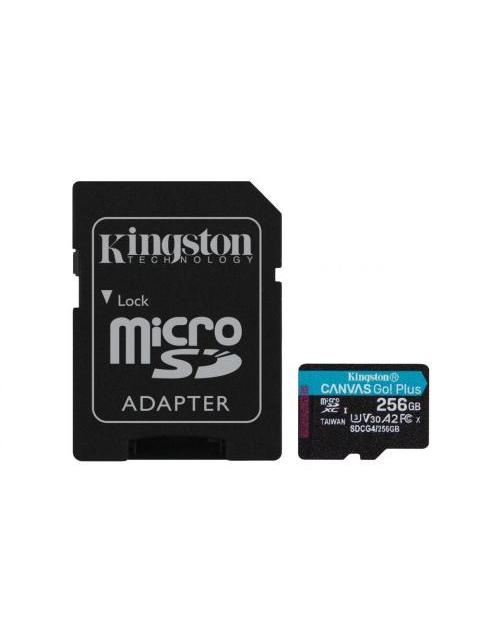 MEMORIA FLASH KINGSTON CANVAS GO! PLUS 256GB MICROSD UHS-I CLASE 10 CON ADAPTADOR