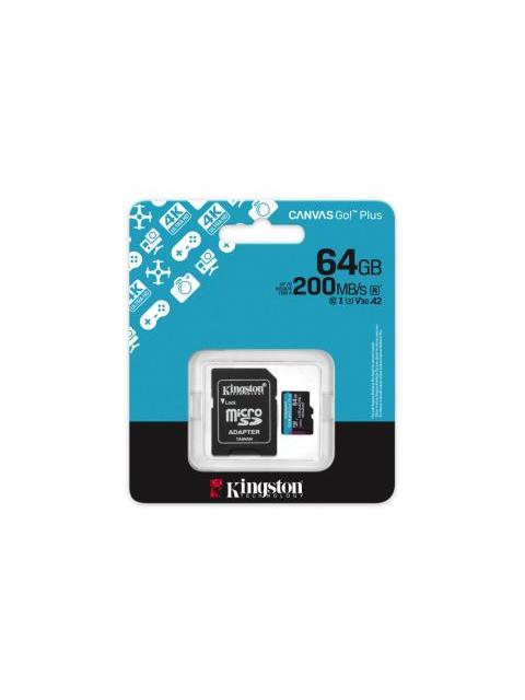 MEMORIA FLASH KINGSTON CANVAS GO! PLUS 64GB MICROSD UHS-I CLASE 10 CON ADAPTADOR - Imagen 5