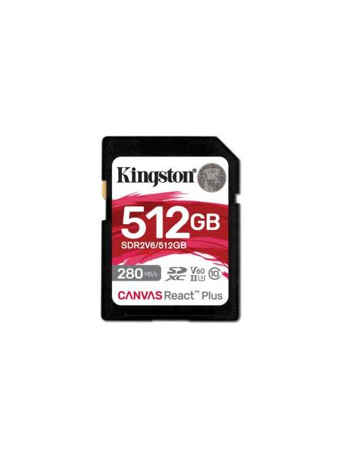MEMORIA FLASH KINGSTON CANVAS REACT PLUS 512GB SD UHS-II CLASE 10