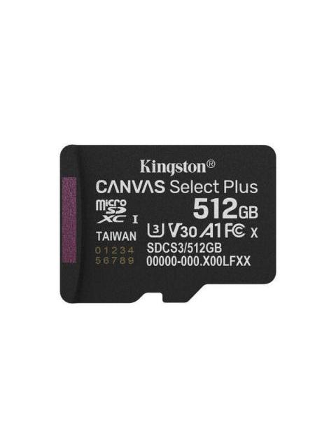 MEMORIA FLASH KINGSTON CANVAS SELECT PLUS GEN 3 512GB MICROSDXC UHS-I CLASE 10 CON ADAPTADOR - Imagen 3