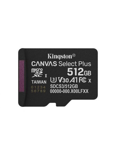 MEMORIA FLASH KINGSTON CANVAS SELECT PLUS GEN 3 512GB MICROSDXC UHS-I CLASE 10 CON ADAPTADOR - Imagen 5