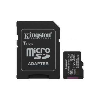 MEMORIA FLASH KINGSTON SDCS3-64GB 64GB MICROSDXC UHS-I CLASE 10 CON ADAPTADOR