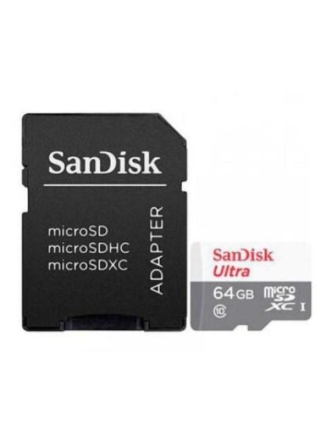MEMORIA FLASH SANDISK ULTRA 64GB MICROSDXC UHS-I CLASE 10 CON ADAPTADOR