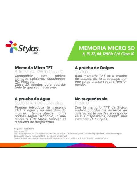 MEMORIA FLASH STYLOS 8GB MICROSD CLASE 4 CON ADAPTADOR - Imagen 8