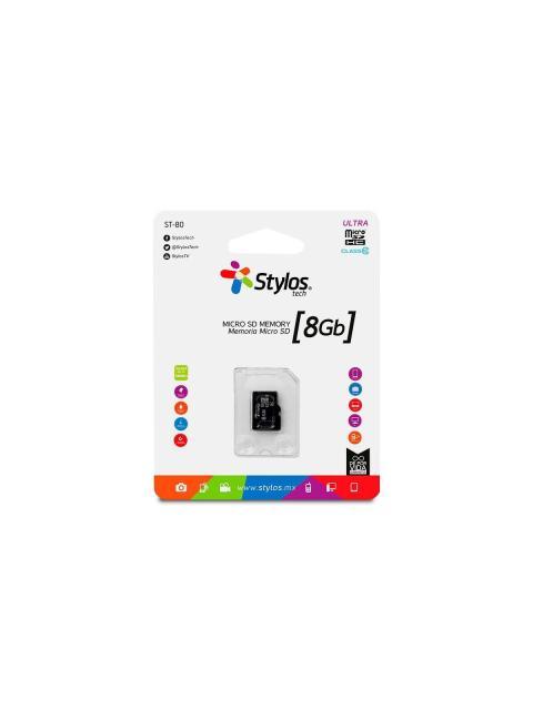MEMORIA MICRO SD 8GB STYLOS STMSDS1B 8 GB 13MB-S 5 MB-S NEGRO CLASE 10 - Imagen 4