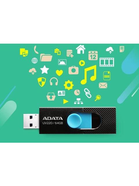 MEMORIA USB ADATA AUV22064GRBKBL AZUL - NEGRO 64 GB USB 2.0 - Imagen 3