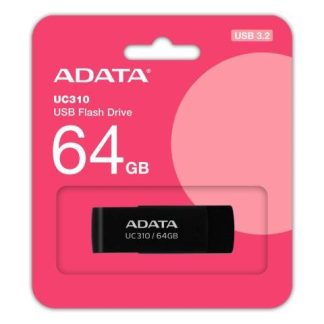 MEMORIA USB ADATA UC310 64GB USB 3.2 LECTURA 100 MB-S NEGRO